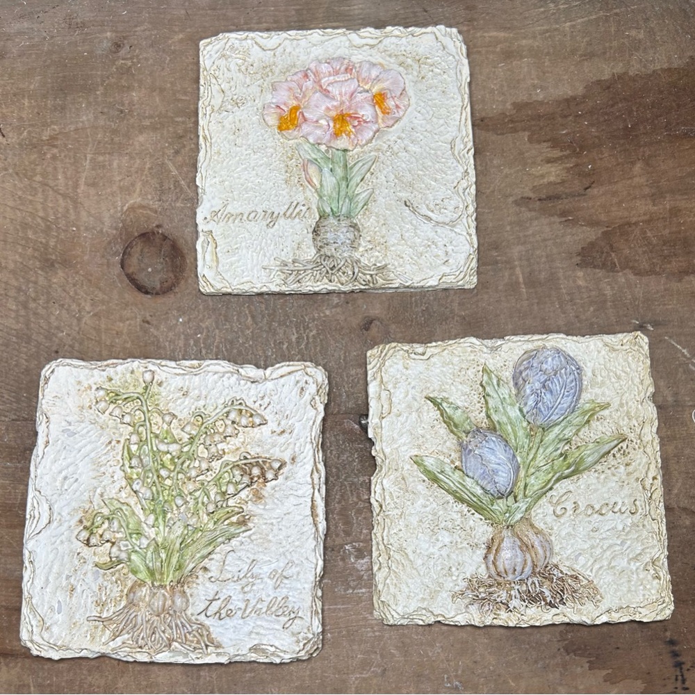 Set of 3 Botanical Wall Tiles